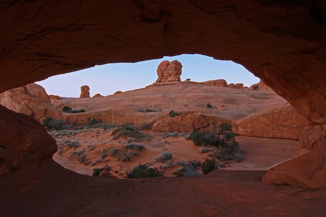 Arches National Park 4x4 Adventure from Moab - Eye of the Whale Arch: a short walk under stone