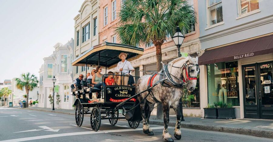 Charleston: Historical Downtown Tour by Horse-drawn Carriage - Leaving the barn toward the Old City Market