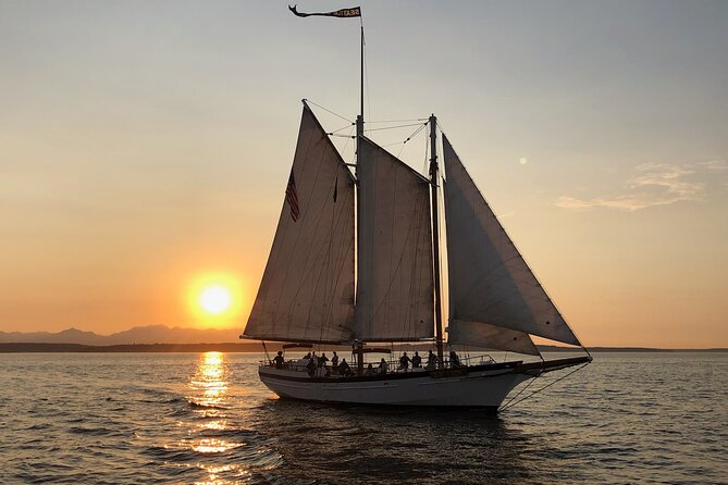 Evening Colors Sunset Sail Tour in Seattle - Raising the Sails and Cutting the Engine