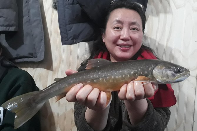 Fairbanks Ice Fishing Expedition in a Heated Cabin with Fish Cookout - Reaching the frozen lake from North Pole