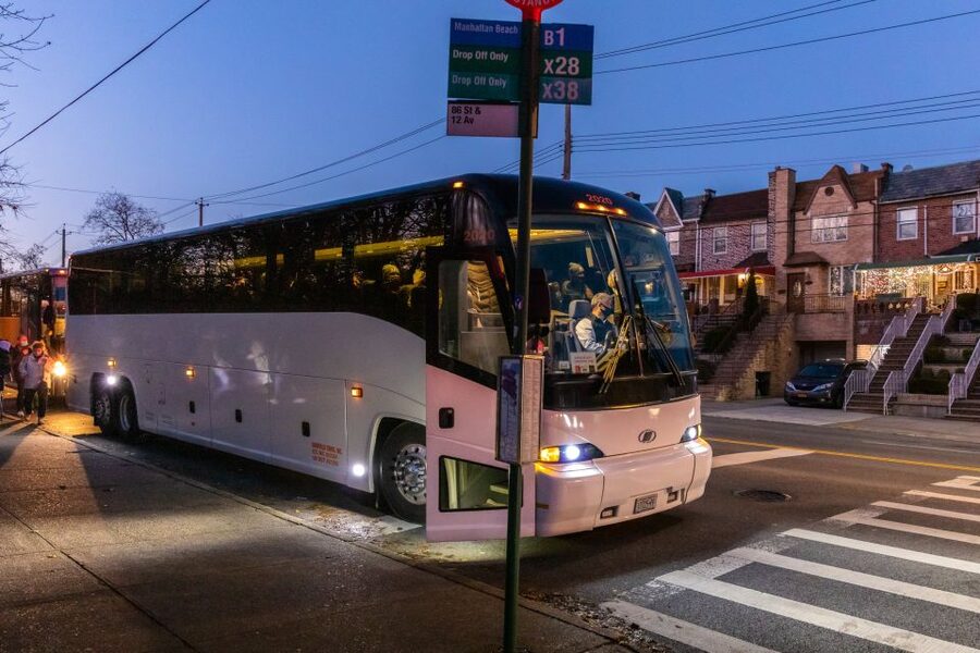 From Manhattan: 4-Hour Dyker Heights Holiday Lights Bus Tour - The Brooklyn Bridge Park photo stop