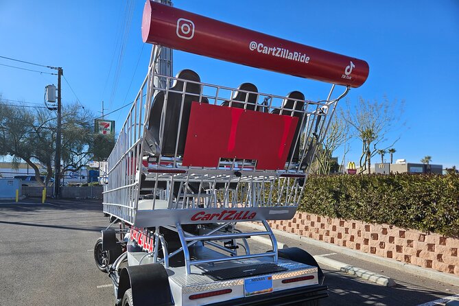 Giant Shopping Cart Limo Ride in Las Vegas - Treasure Island starts the Strip circuit