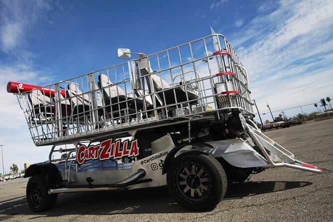 Giant Shopping Cart Limo Ride in Las Vegas - Bellagio provides the big fountain moment