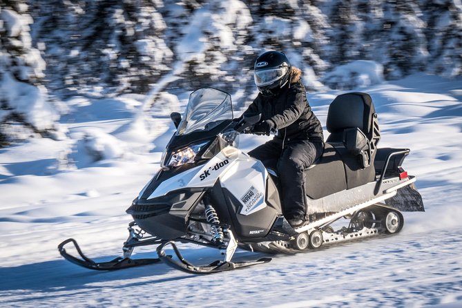 Guided Fairbanks Snowmobile Tour - Following the trails past forests and the Pipeline