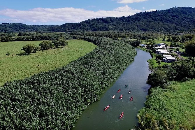 Hanalei Bay Morning Kayak and Snorkel Tour - Paddling out into Hanalei Bay