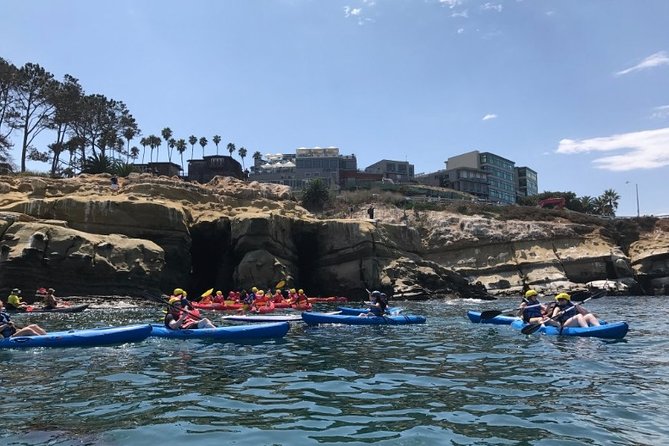 La Jolla Sea Caves Kayak Tour For Two (Tandem Kayak) - Crossing La Jolla Shores surf