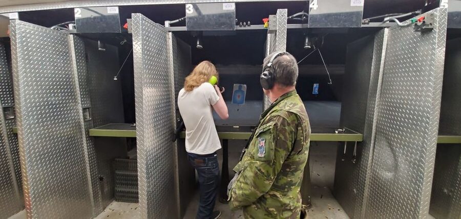 Las Vegas: Firearms Shooting Beginner’s Adventure - Touring the military vehicles before shooting