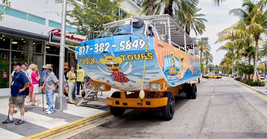 Miami: Duck Tour of Miami and South Beach - South Beach streets and the Art Deco district