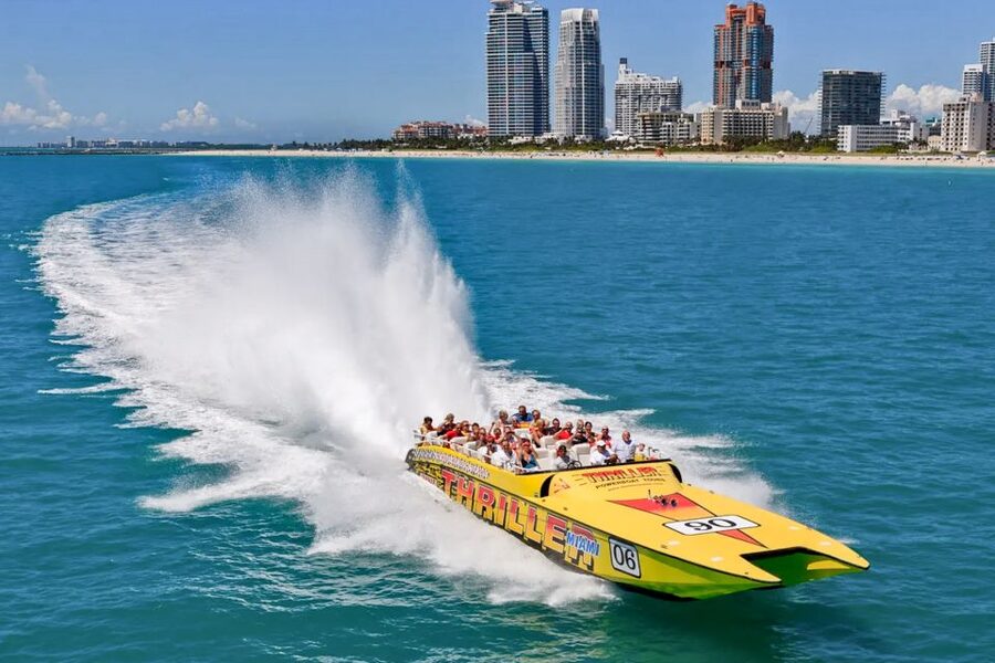 Miami: Sightseeing Speedboat Tour - Leaving Downtown Miami behind