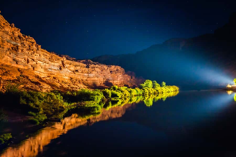 Moab: Colorado River Dinner Cruise with Music and Light Show - The boat ride on a quiet stretch of river