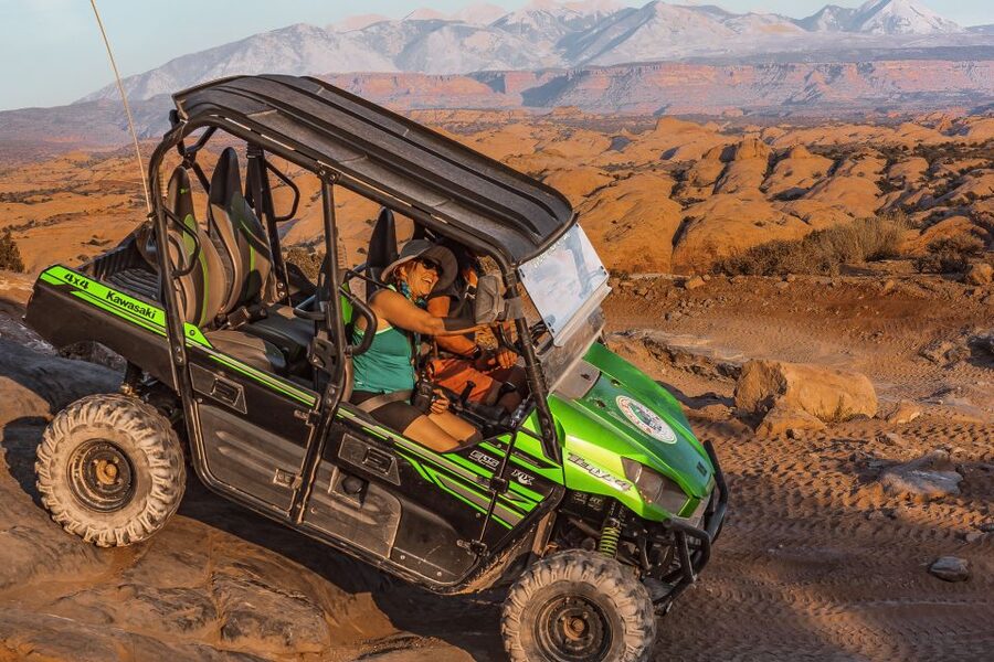 Moab: Hell's Revenge UTV 4x4 Guided Adventure - Colorado River and La Sal Mountain views