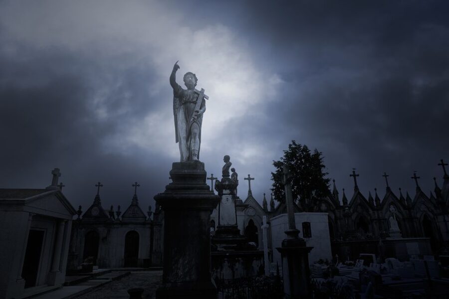 New Orleans: Night Cemetery and Ghost BYOB Bus Tour - The cemetery walk with EMF readers and dowsing rods