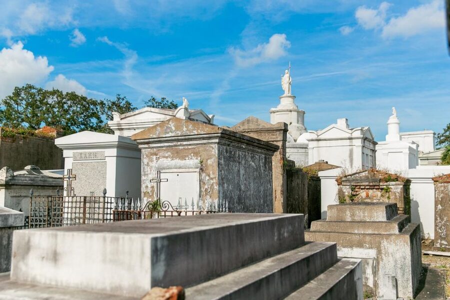 New Orleans: Walking Tour Inside St. Louis Cemetery No. 1 - Nicolas Cage’s pyramid-shaped tomb
