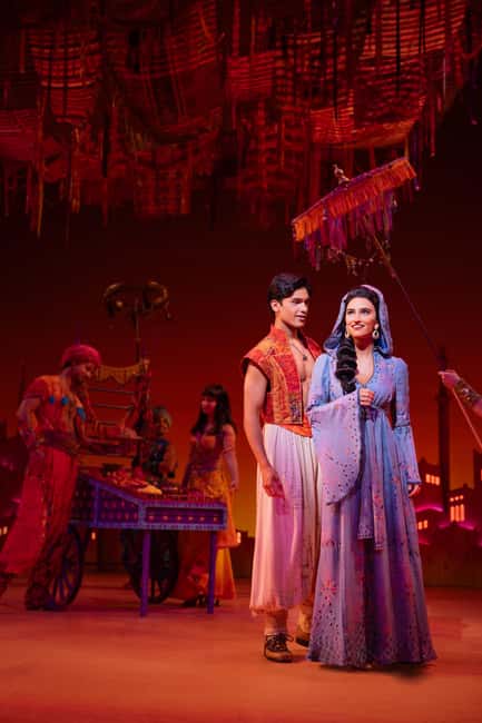 NYC: Aladdin the Musical on Broadway - The Genie, Aladdin, and Jasmine