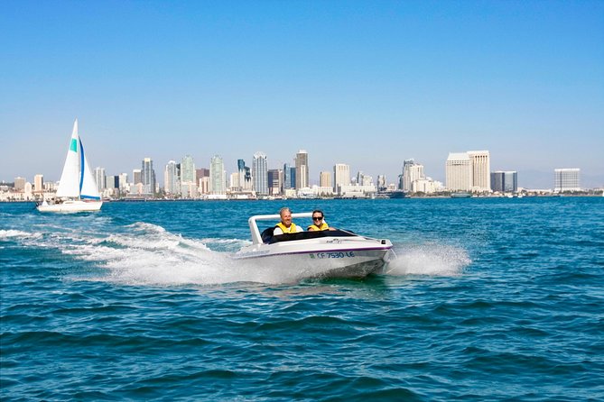 San Diego Harbor Speed Boat Adventure - Coronado Bridge, Naval Base, and the wider bay