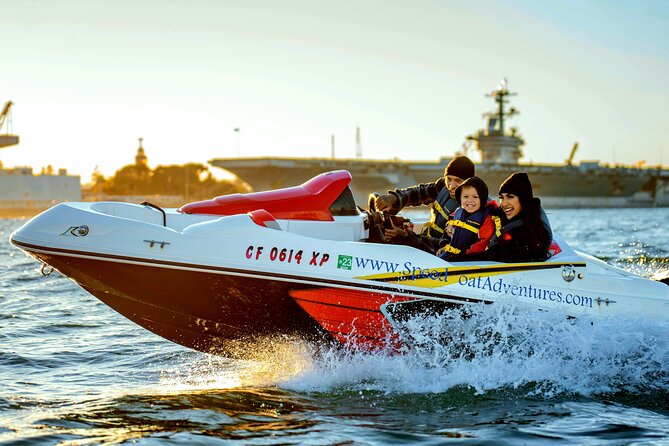 San Diego Harbor Speed Boat Adventure - Point Loma, the bait barge, and sea lions