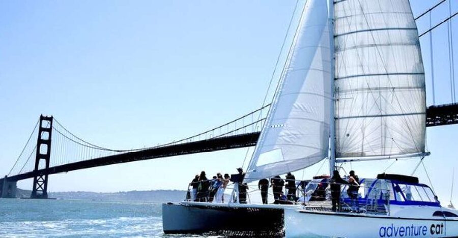 San Francisco: Golden Gate Bridge Catamaran Cruise - Alcatraz from the water