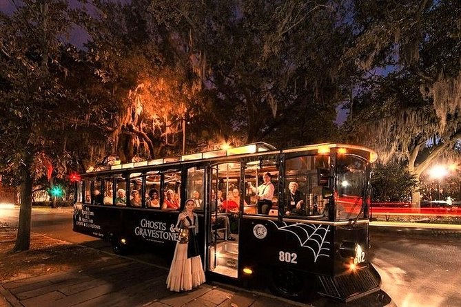 Savannah Ghosts & Gravestones Trolley Tour - The Trolley Ride Through Savannah After Dark