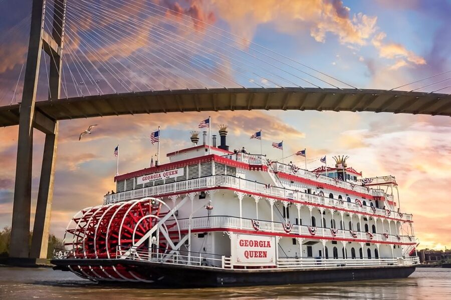 Savannah: Riverboat Sunset Cruise - The first view: Savannah from the Savannah River