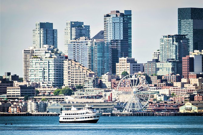 Seattle's Original Guided Harbor Cruise - Myrtle Edwards Park and the Space Needle from Elliott Bay