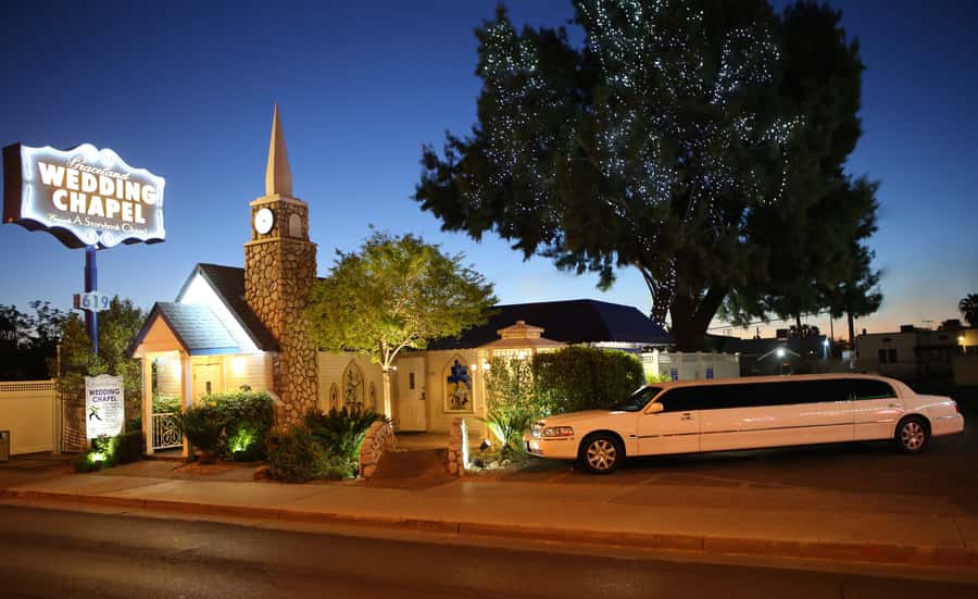 Vegas: Elvis-Themed Graceland Chapel Wedding or Vow Renewal - Walking the aisle with flowers and Elvis