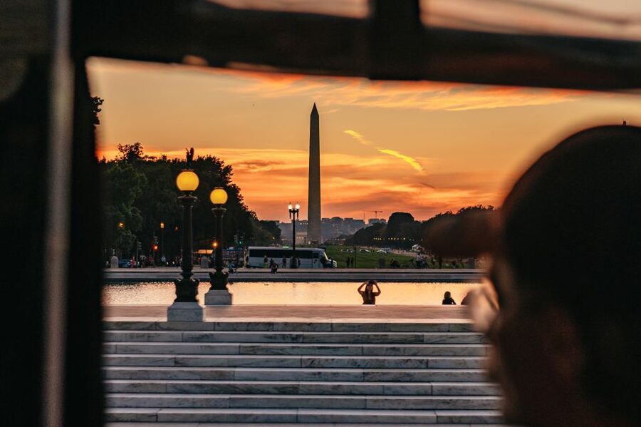 Washington DC: Monuments by Moonlight Nighttime Trolley Tour - The replacement stop at World War II Memorial